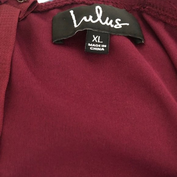 LULU'S FOREVERMORE MAROON DRESS SIZE XLARGE - Picture 6 of 6